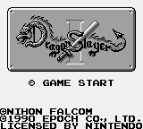 Dragon Slayer I Title Screen